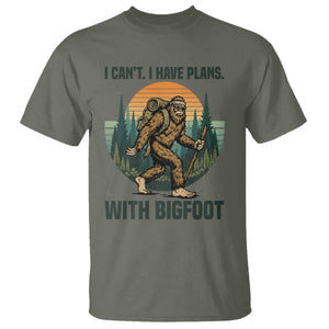I Cant I Have Plans With Bigfoot T Shirt Funny Cryptid Lover Gift TS12 Military Green Print Your Wear