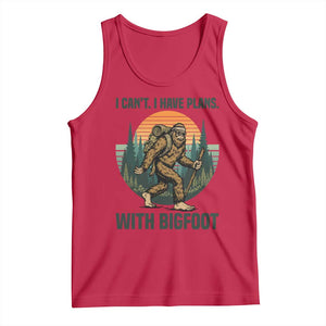 I Cant I Have Plans With Bigfoot Tank Top Funny Cryptid Lover Gift TS12 Red Print Your Wear