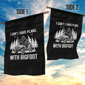 Funny Bigfoot Driving Car Garden Flag I Cant I Have Plans With Bigfoot TS12 Print Your Wear
