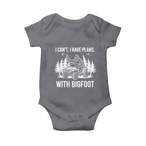 Funny Bigfoot Driving Car Baby Onesie I Cant I Have Plans With Bigfoot TS12 Charcoal Print Your Wear