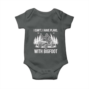 Funny Bigfoot Driving Car Baby Onesie I Cant I Have Plans With Bigfoot TS12 Dark Heather Print Your Wear