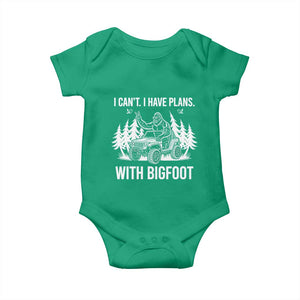 Funny Bigfoot Driving Car Baby Onesie I Cant I Have Plans With Bigfoot TS12 Irish Green Print Your Wear