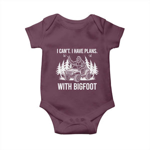 Funny Bigfoot Driving Car Baby Onesie I Cant I Have Plans With Bigfoot TS12 Maroon Print Your Wear