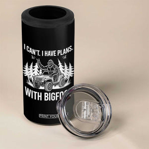 Funny Bigfoot Driving Car 4 in 1 Can Cooler Tumbler I Cant I Have Plans With Bigfoot TS12 Print Your Wear