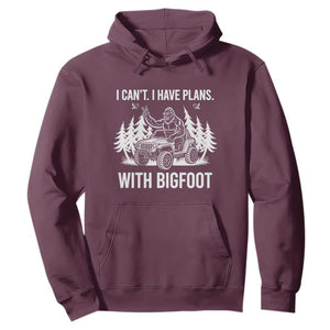 Funny Bigfoot Driving Car Hoodie I Cant I Have Plans With Bigfoot TS12 Maroon Print Your Wear