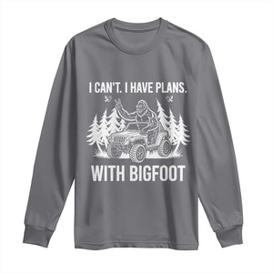 Funny Bigfoot Driving Car Long Sleeve Shirt I Cant I Have Plans With Bigfoot TS12 Charcoal Print Your Wear