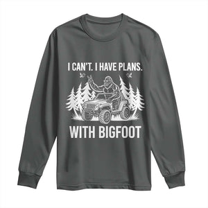 Funny Bigfoot Driving Car Long Sleeve Shirt I Cant I Have Plans With Bigfoot TS12 Dark Heather Print Your Wear