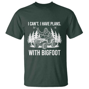 Funny Bigfoot Driving Car T Shirt I Cant I Have Plans With Bigfoot TS12 Dark Forest Green Print Your Wear