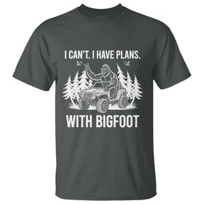 Funny Bigfoot Driving Car T Shirt I Cant I Have Plans With Bigfoot TS12 Dark Heather Print Your Wear