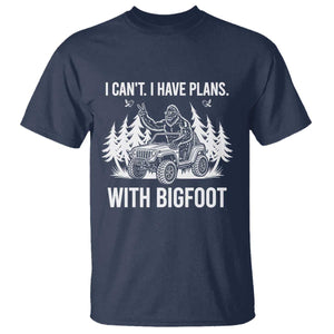 Funny Bigfoot Driving Car T Shirt I Cant I Have Plans With Bigfoot TS12 Navy Print Your Wear