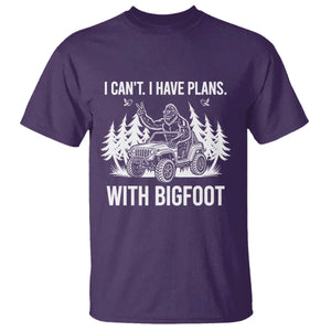 Funny Bigfoot Driving Car T Shirt I Cant I Have Plans With Bigfoot TS12 Purple Print Your Wear