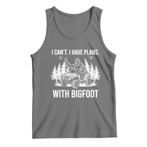 Funny Bigfoot Driving Car Tank Top I Cant I Have Plans With Bigfoot TS12 Black Heather Print Your Wear