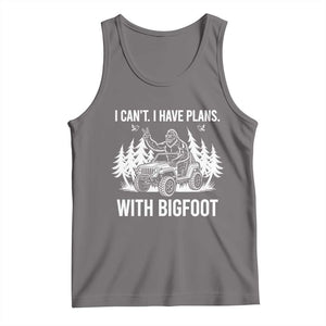 Funny Bigfoot Driving Car Tank Top I Cant I Have Plans With Bigfoot TS12 Deep Heather Print Your Wear