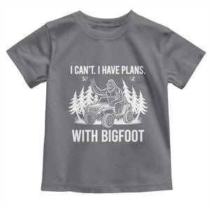 Funny Bigfoot Driving Car Toddler T Shirt I Cant I Have Plans With Bigfoot TS12 Charcoal Print Your Wear