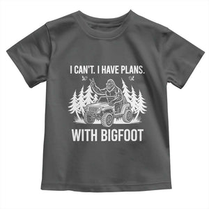 Funny Bigfoot Driving Car Toddler T Shirt I Cant I Have Plans With Bigfoot TS12 Dark Heather Print Your Wear