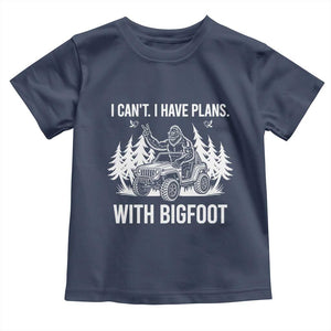 Funny Bigfoot Driving Car Toddler T Shirt I Cant I Have Plans With Bigfoot TS12 Navy Print Your Wear