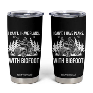 Funny Bigfoot Driving Car Tumbler Cup I Cant I Have Plans With Bigfoot TS12 Black Print Your Wear