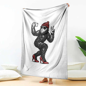Funny Sexy Bigfoot Selfie Throw Blanket Sasquatch Lover Gift TS12 Print Your Wear