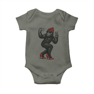 Funny Sexy Bigfoot Selfie Baby Onesie Sasquatch Lover Gift TS12 Military Green Print Your Wear