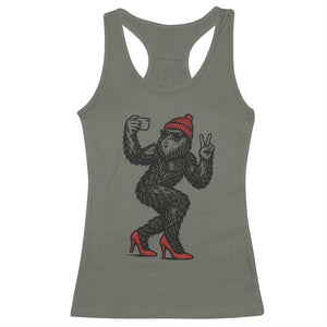 Funny Sexy Bigfoot Selfie Racerback Tank Top Sasquatch Lover Gift TS12 Military Green Print Your Wear