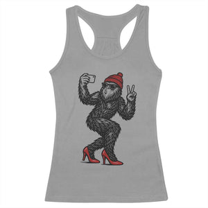 Funny Sexy Bigfoot Selfie Racerback Tank Top Sasquatch Lover Gift TS12 Sport Gray Print Your Wear