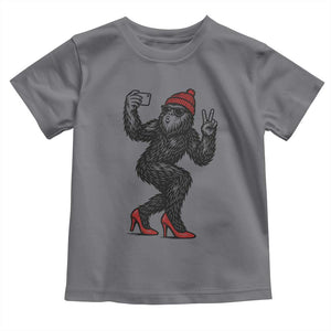 Funny Sexy Bigfoot Selfie Toddler T Shirt Sasquatch Lover Gift TS12 Charcoal Print Your Wear
