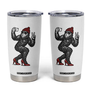 Funny Sexy Bigfoot Selfie Tumbler Cup Sasquatch Lover Gift TS12 White Print Your Wear