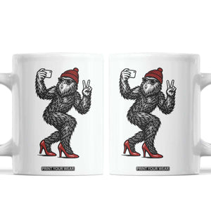 Funny Sexy Bigfoot Selfie Coffee Mug Sasquatch Lover Gift TS12 White Print Your Wear