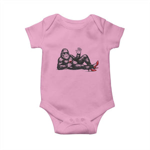 Funny Sassquatch Sexy Baby Onesie Bigfoot With Cocktail Party Humor TS12 Light Pink Print Your Wear