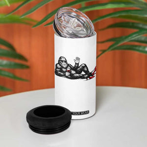 Funny Sassquatch Sexy 4 in 1 Can Cooler Tumbler Bigfoot With Cocktail Party Humor TS12 Print Your Wear