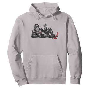 Funny Sassquatch Sexy Hoodie Bigfoot With Cocktail Party Humor TS12 Ice Gray Print Your Wear