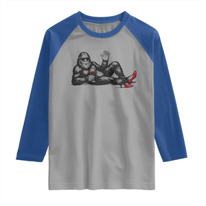 Funny Sassquatch Sexy Raglan Shirt Bigfoot With Cocktail Party Humor TS12 Sport Gray Royal Print Your Wear