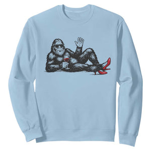 Funny Sassquatch Sexy Sweatshirt Bigfoot With Cocktail Party Humor TS12 Light Blue Print Your Wear
