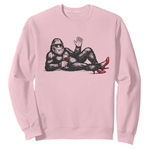 Funny Sassquatch Sexy Sweatshirt Bigfoot With Cocktail Party Humor TS12 Light Pink Print Your Wear