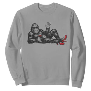 Funny Sassquatch Sexy Sweatshirt Bigfoot With Cocktail Party Humor TS12 Sport Gray Print Your Wear