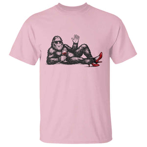 Funny Sassquatch Sexy T Shirt Bigfoot With Cocktail Party Humor TS12 Light Pink Print Your Wear