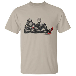 Funny Sassquatch Sexy T Shirt Bigfoot With Cocktail Party Humor TS12 Sand Print Your Wear