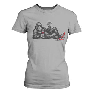 Funny Sassquatch Sexy T Shirt For Women Bigfoot With Cocktail Party Humor TS12 Sport Gray Print Your Wear