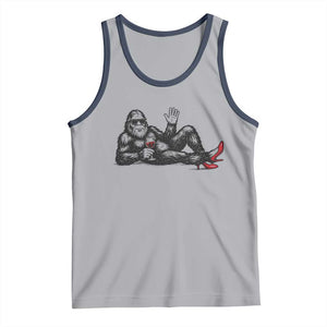Funny Sassquatch Sexy Tank Top Bigfoot With Cocktail Party Humor TS12 Athletic Heather Navy Print Your Wear
