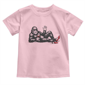 Funny Sassquatch Sexy Toddler T Shirt Bigfoot With Cocktail Party Humor TS12 Light Pink Print Your Wear