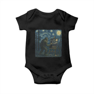 Funny Bigfoot Painting Starry Night Art Parody Gift Baby Onesie TS12 Black Print Your Wear