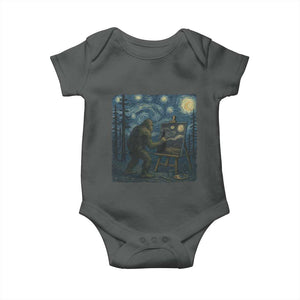 Funny Bigfoot Painting Starry Night Art Parody Gift Baby Onesie TS12 Dark Heather Print Your Wear