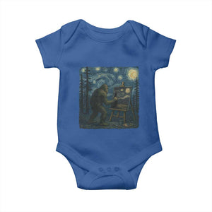 Funny Bigfoot Painting Starry Night Art Parody Gift Baby Onesie TS12 Royal Blue Print Your Wear