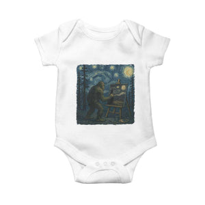 Funny Bigfoot Painting Starry Night Art Parody Gift Baby Onesie TS12 White Print Your Wear