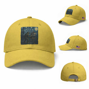 Funny Bigfoot Painting Starry Night Art Parody Gift Baseball Cap TS12 Baseball Cap Universal Fit Yellow Print Your Wear