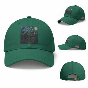 Funny Bigfoot Painting Starry Night Art Parody Gift Baseball Cap TS12 Baseball Cap Universal Fit Irish Green Print Your Wear