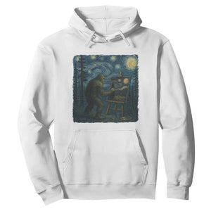 Funny Bigfoot Painting Starry Night Art Parody Gift Hoodie TS12 White Print Your Wear