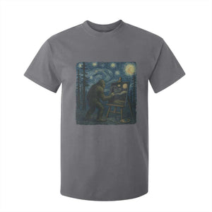 Funny Bigfoot Painting Starry Night Art Parody Gift T Shirt For Kid TS12 Charcoal Print Your Wear