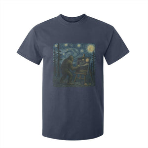 Funny Bigfoot Painting Starry Night Art Parody Gift T Shirt For Kid TS12 Navy Print Your Wear