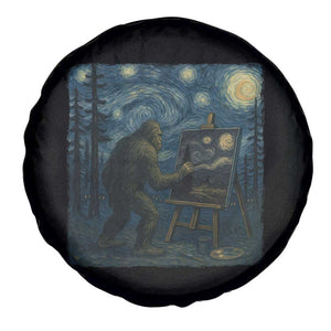 Funny Bigfoot Painting Starry Night Art Parody Gift Spare Tire Cover TS12 Print Your Wear